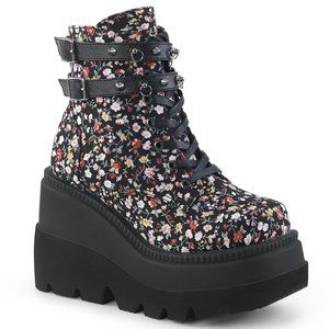 Demonia Shaker-52 Alternative Floral Ankle Boot
